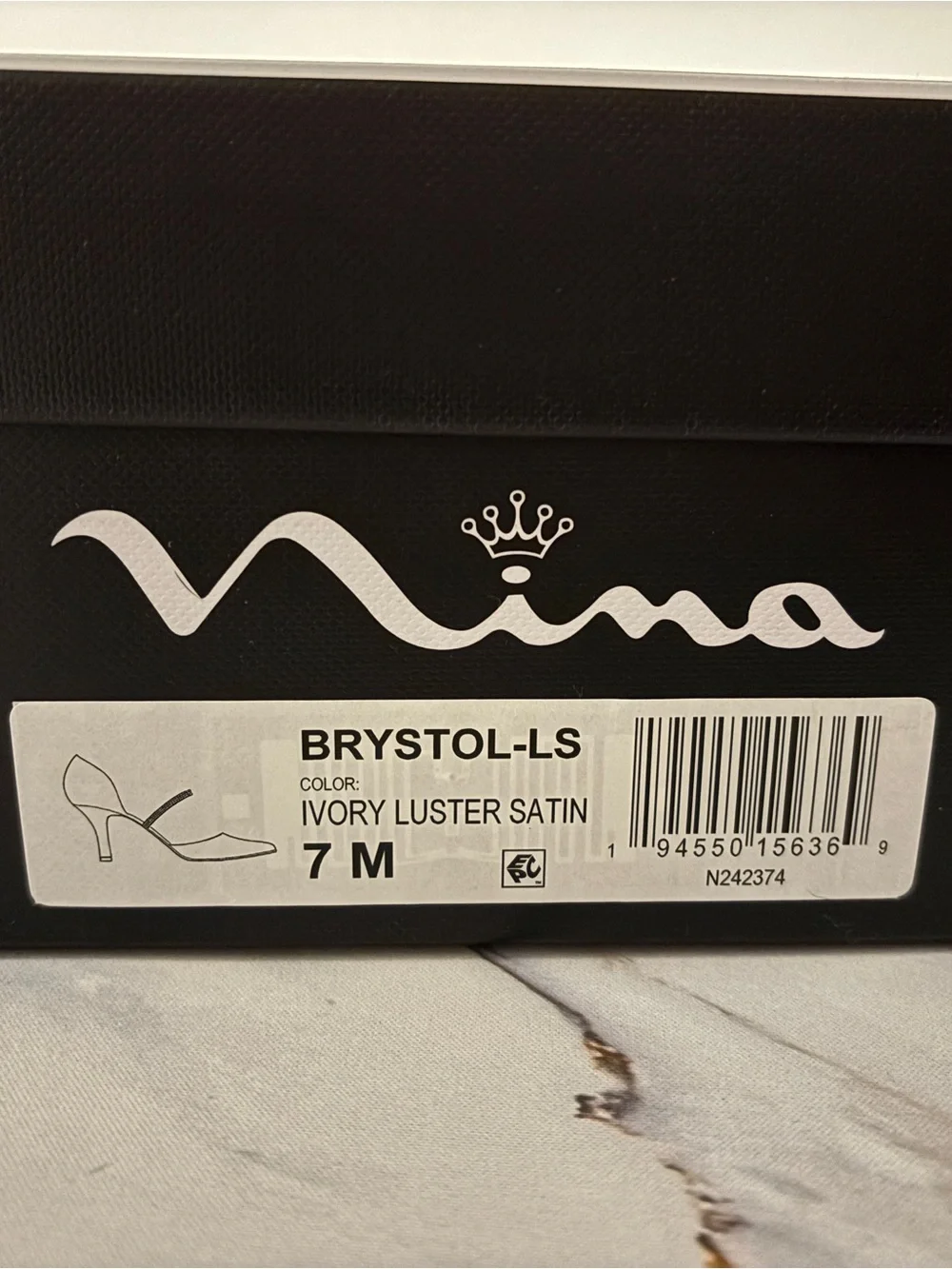 Nina Cream Satin Pointed-Toe Heels with Crystal Strap